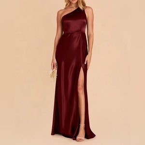 Birdy Grey Burgundy One-Shoulder Maxi Dress